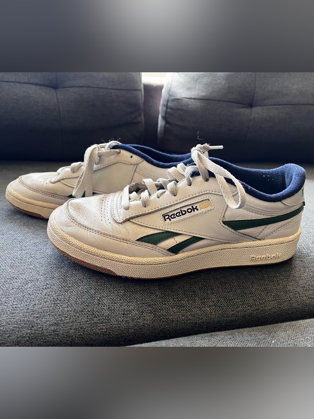 Reebok Club C Revenge Unisex Sneakers White Navy Green US Men’s 7 Women’s 8.5